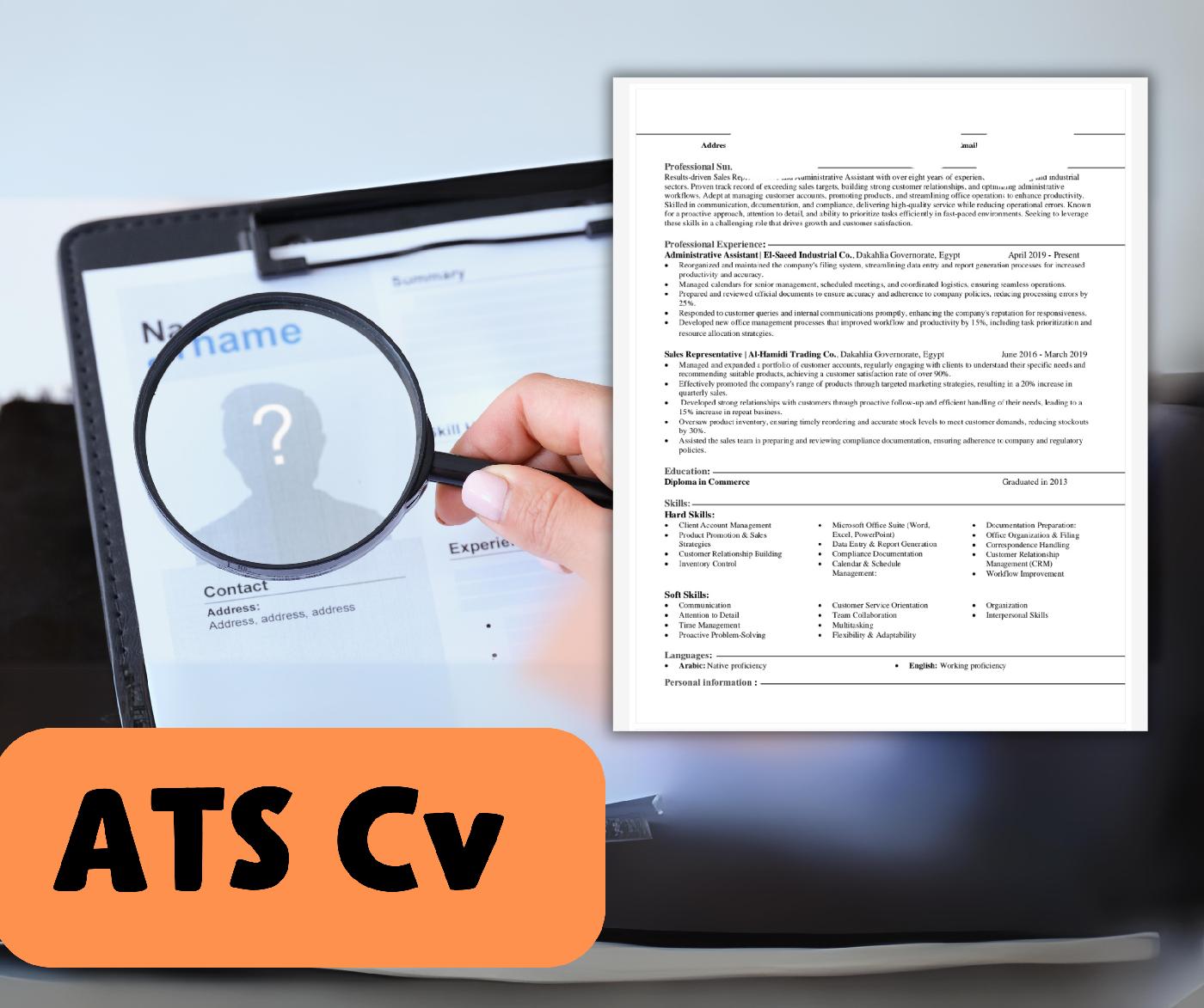 سيرة ذاتيه احترافية بنظام ATS